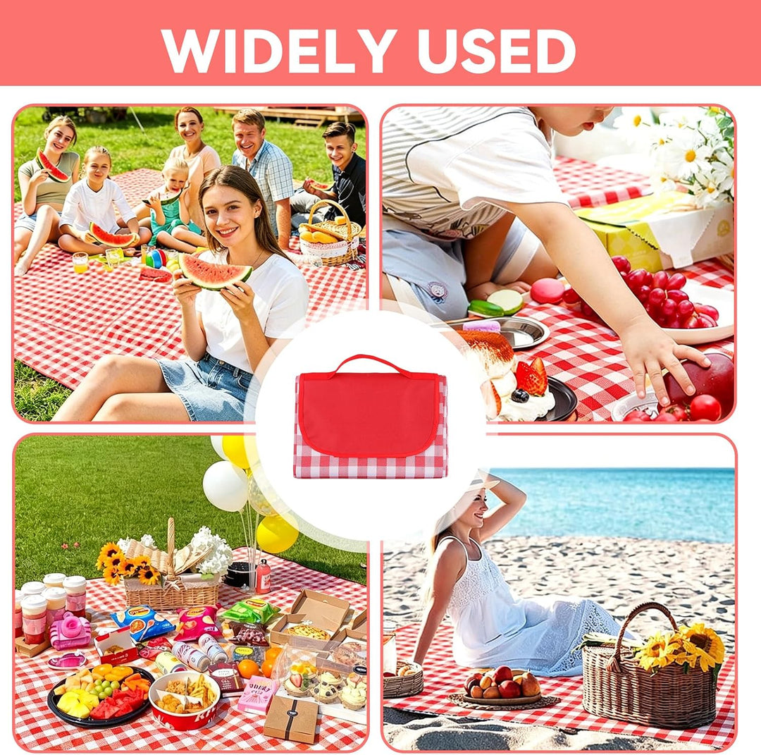 wasserdichte Picknickdecke 200x200 cm Oxford (Rot) | thermal protection, anti dirt surface, quick fo