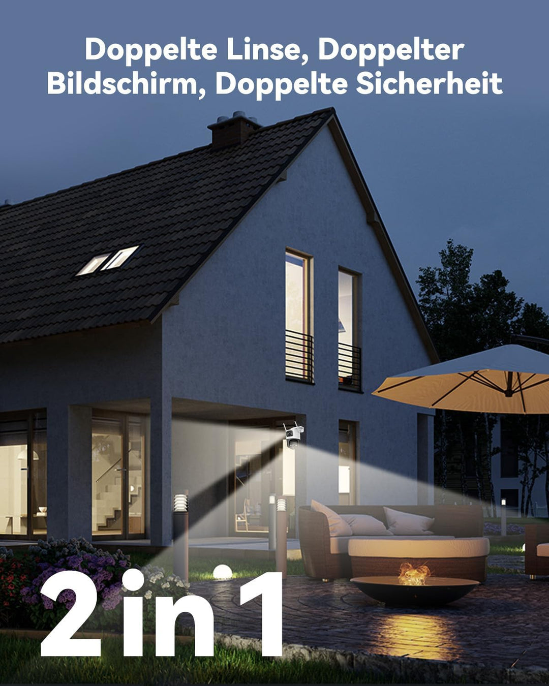 Imou 3MP+3MP PTZ Dual-Lens Überwachungskamera Aussen mit KI-Personen-/Fahrzeugerkennung, Farbnachtsi
