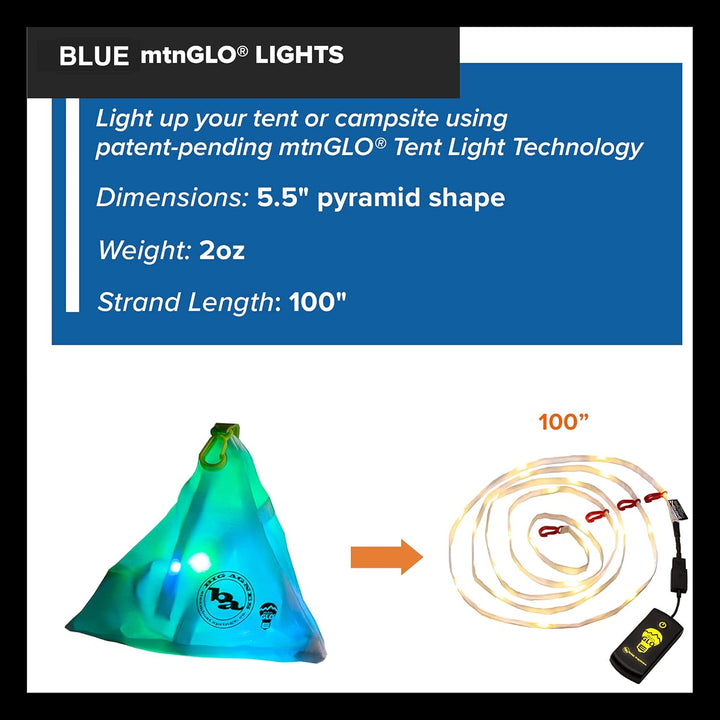 Big Agnes Inc Unisex Big Agnes mtnGLO Zelt und Campinglicht, Blau/Grün, Einheitsgrösse Blau / Grün,