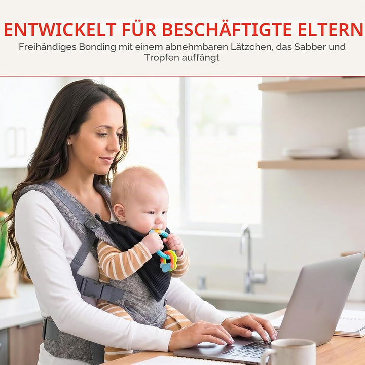 YOU+ME 4-in-1 Babytrage Neugeborene ab Geburt bis Kleinkind (3,6–14,5 kg) - Ergonomische, hüftfreund