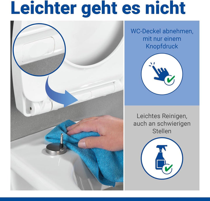 WENKO WC-Sitz Yak mit Hochglanz-Oberfläche, Toilettendeckel mit Absenkautomatik, bruchstabiler, recy