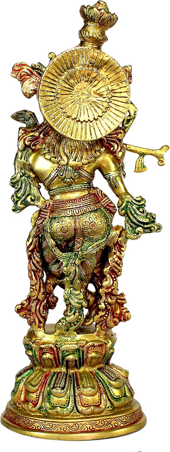 eSplanade - Messing Krishna - mittlere Grösse - Messing Kishan Krishna Murti Idol Statue Skulptur (1