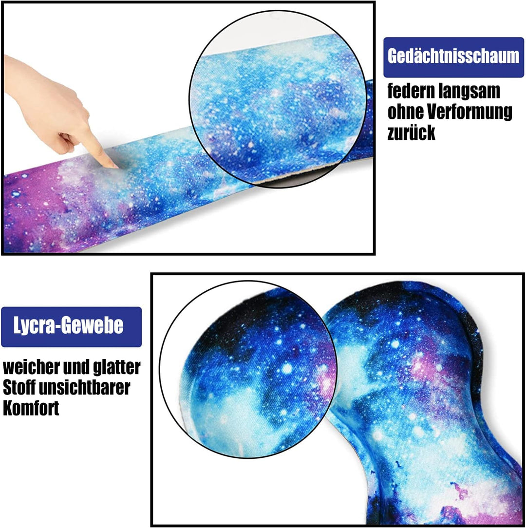 Handballenauflage Tastatur + Mauspad + Handgelenkauflage + Untersetzer, Memory Foam 4-in-1 Handgelen