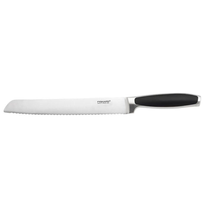 Fiskars Brotmesser, Gesamtlänge: 37 cm, Qualitätsstahl/Kunststoff, Schwarz, Royal, 1016470 Klingenlä