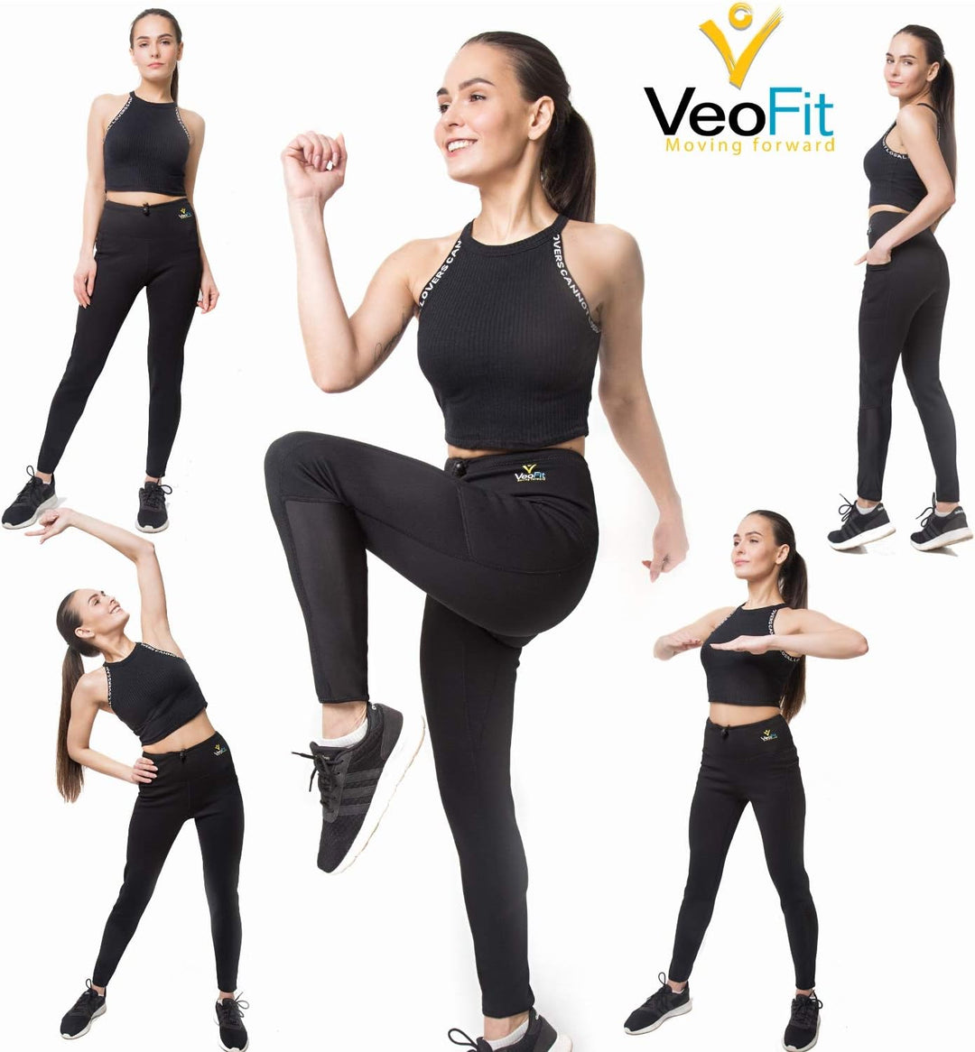 VeoFit Neoprenhose Thermo Leggings Damen Black M, Black M