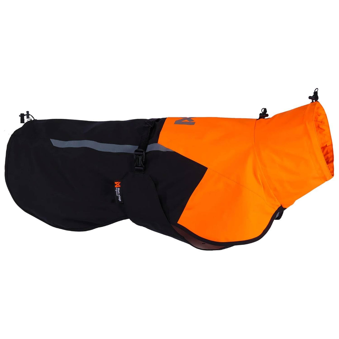 Non-Stop Dogwear Fjord Regenmantel 2.0, Schwarz/Orange, 55