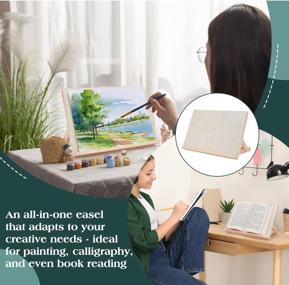 FINGERINSPIRE 2 Packung 33x23cm Verstellbare Tischstaffelei Vintage Staffelei Aus Weissem Holz 3 ver