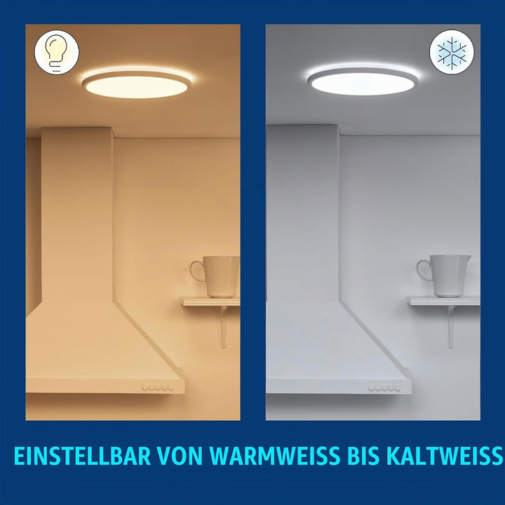 WiZ SuperSlim Deckenleuchte Tunable White, dimmbar, warm- bis kaltweiss, 14W, smarte Steuerung per A