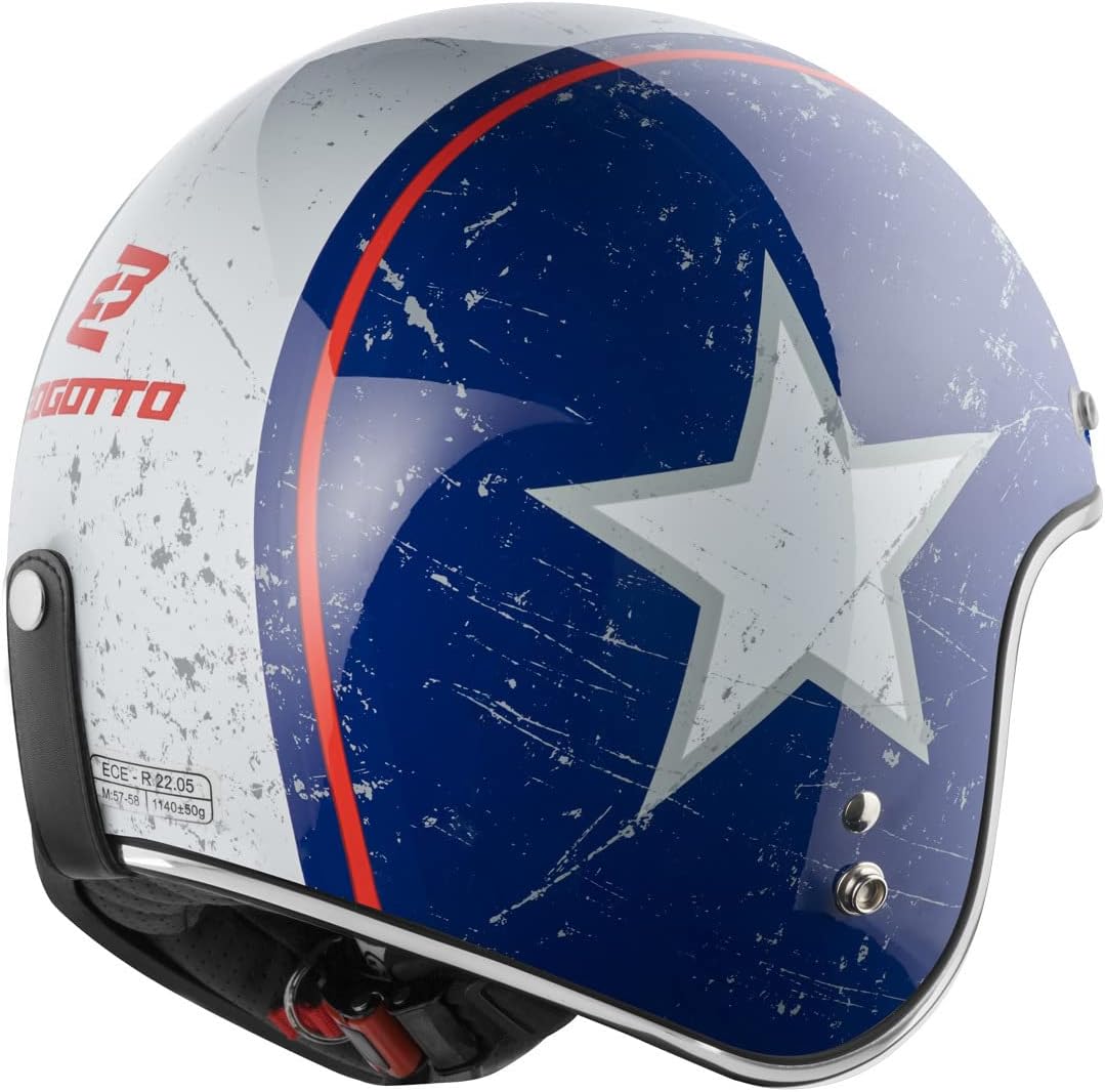 Bogotto V541 Rebel Jethelm (Red/Blue,XS) XS Rot/Blau, XS Rot/Blau