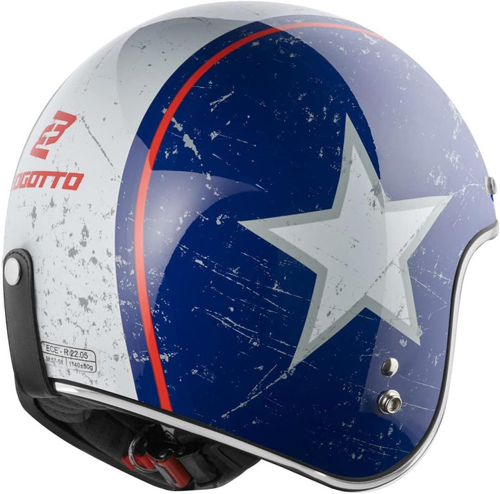 Bogotto V541 Rebel Jethelm (Red/Blue,XS) XS Rot/Blau, XS Rot/Blau