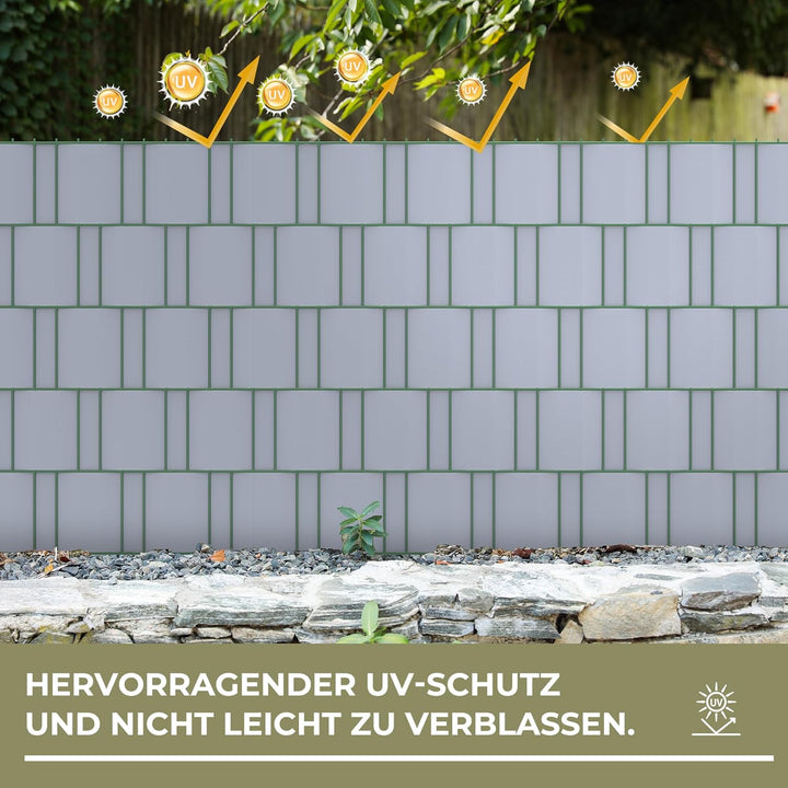 Sichtschutzstreifen Zaun 35 m x 19 cm inkl.20 Clips, PVC Sichtschutz Zaunfolie Sichtschutzstreifen D