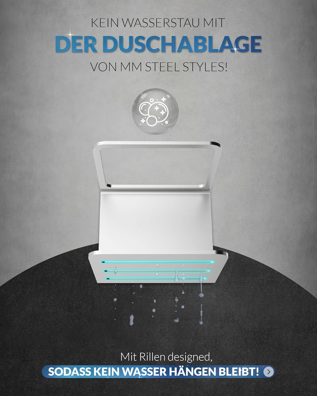Edelstahl Shampoo Halterung für Dusche – Duschablage ohne Bohren klein – Einfache Montage mit Klebep