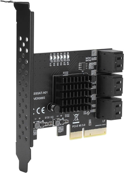 Tbest Asm1166 6-Port, PCIe-Sata-Erweiterungskarte, Interne Komponenten, Erweiterungskarte PCIe auf 6