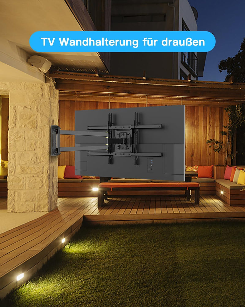 TV Wandhalterung mit 650mm Langem Arm WHYFONE Fernsehhalterung Wand Schwenkbar Halterung Volle Beweg