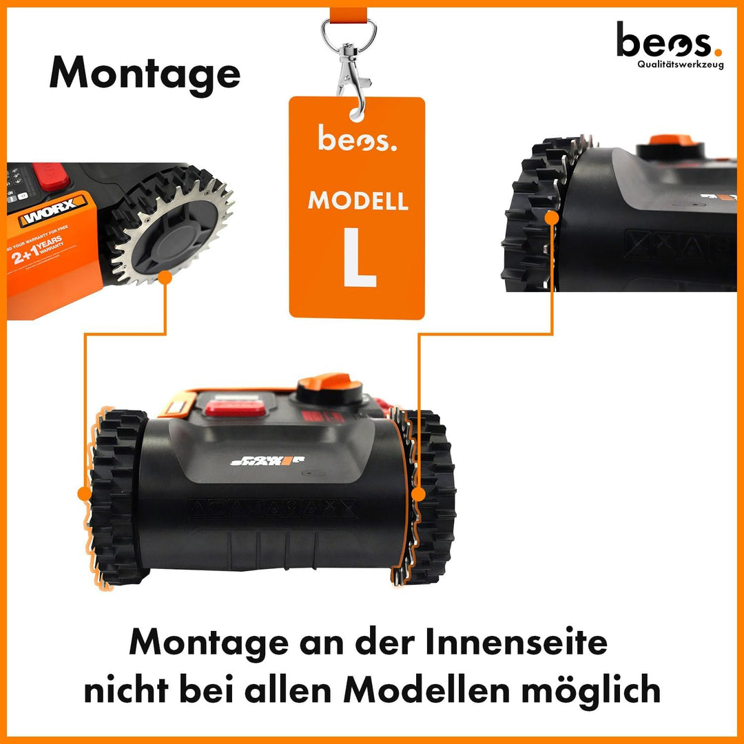 BEOS® PREMIUM EDELSTAHL Spikes für Modell Worx L -Poliert -Gesenkte Schraubenlöcher-Entgratet- 12x E