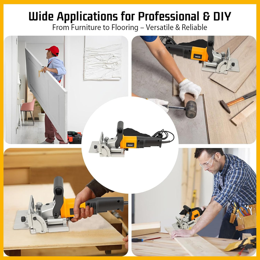 Flachdübelfräser, Holzdübel Flachdübel Dübelfräse Verstellbare Frästiefe 0–18 mm, Winkelverstellung