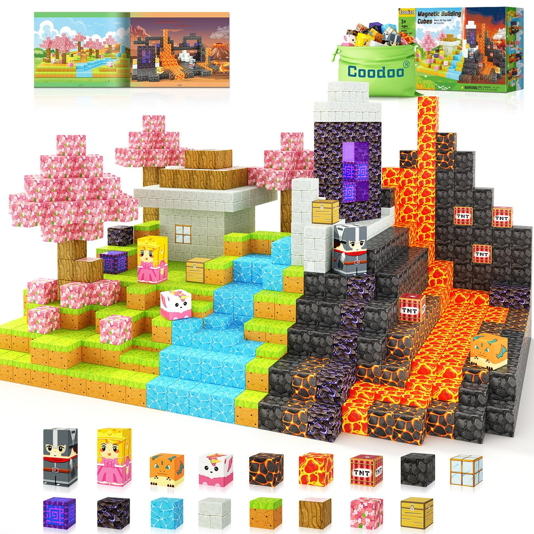 Magnetische Bausteine - Baue Mine Magnet Welt Zauberportal Set, Magnetische Fliesen Kleinkindspielze