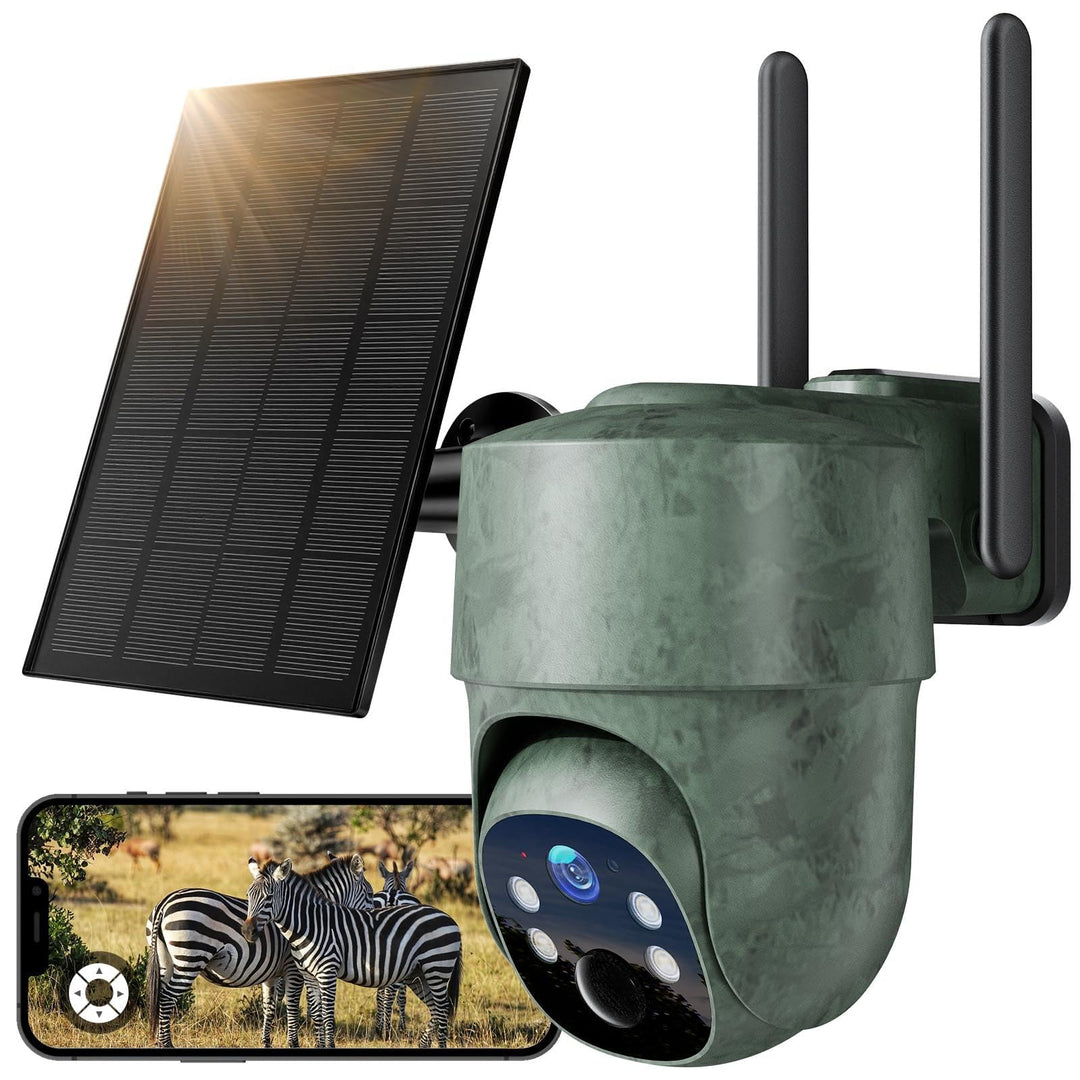 WOLFANG 4G LTE Wildkamera, Überwachungskamera mit Handyübertragung App Wildkamera Solar mit SIM Kart