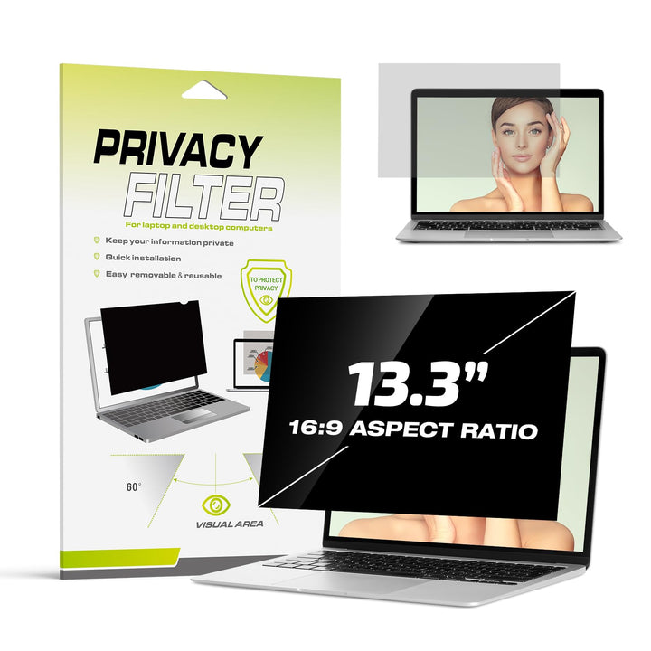 Fluflyer 13,3 Zoll Laptop Blickschutzfolie 16:9, Anti-Blaulicht, Blendfrei, Augenschutz, Anti-Reflex