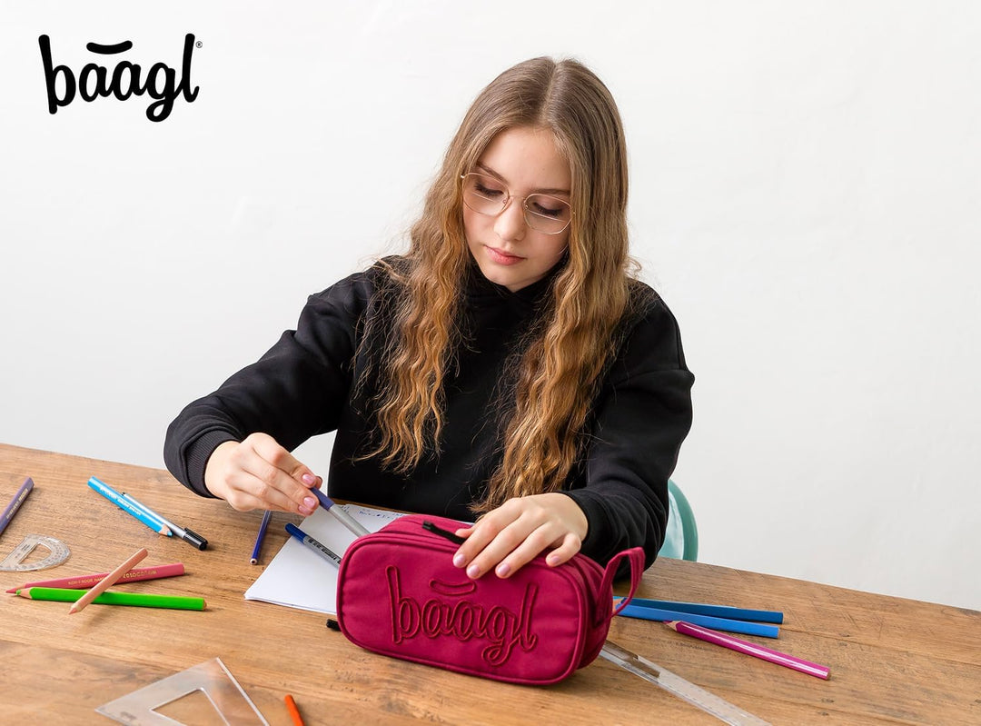 Baagl Federmäppchen Schule Mäppchen Federmappe Federtasche Kinder Etui Ruby | Das Eggy Mäppchen mit