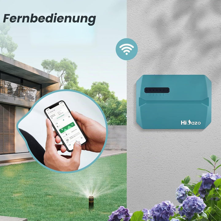 bewässerungscomputer, WiFi Sprinkler Bewässerungssystem Timer, 6 Zonen, Innen Aussenbewässerungssyst