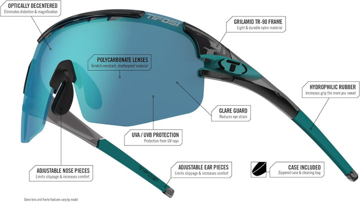 Tifosi Unisex Schlitten Lite Sonnenbrille, Mattschwarz Clarion, x