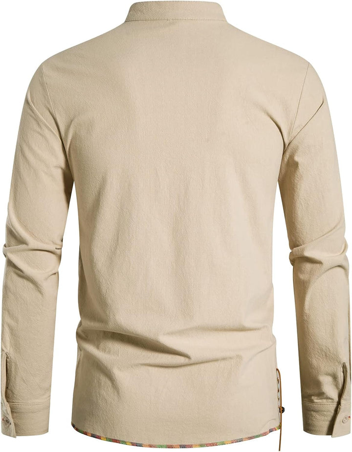 LucMatton Herren-Kostüm mit Schnürung, Baumwolle, mittelalterliches Vintage-Kostüm Khaki-a L, Khaki-