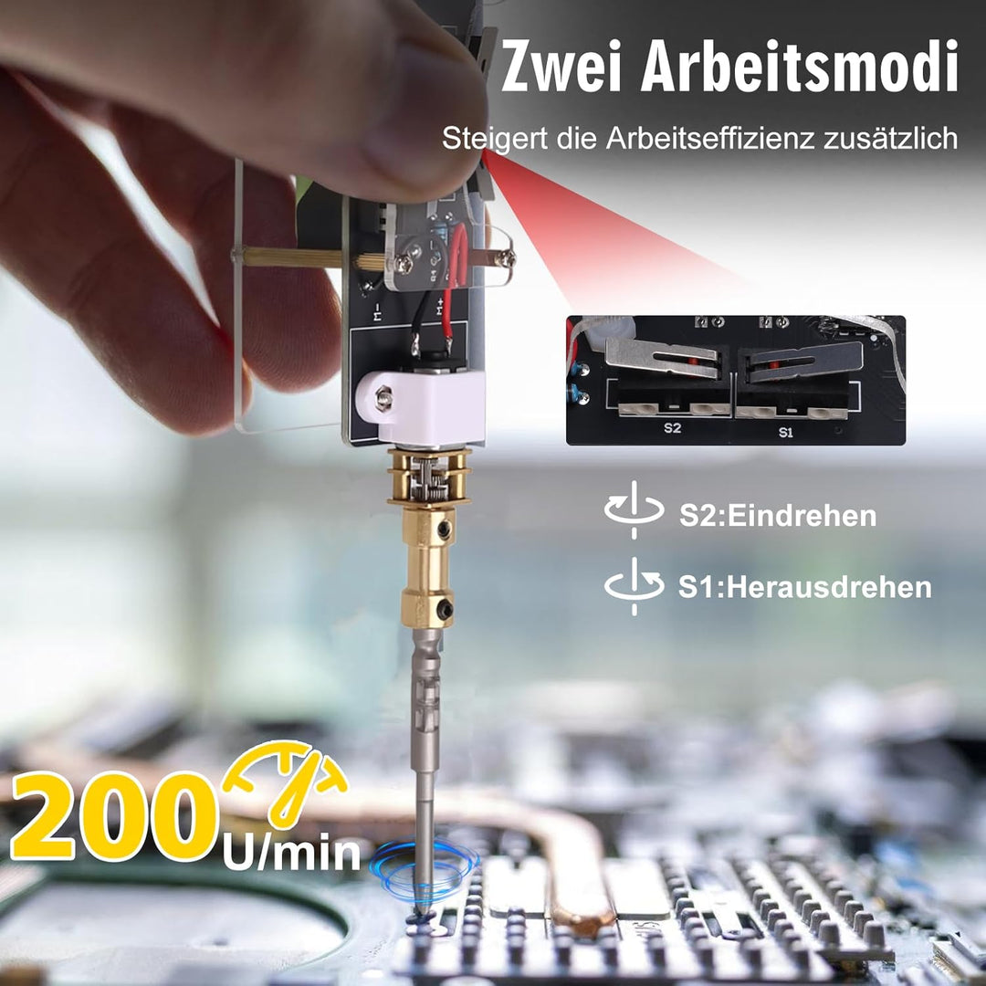 Mini Elektro Schraubendreher Löt Bausatz, ElektoLoter DIY Hand- Elektroschrauber Lötprojekt mit 2 Sc