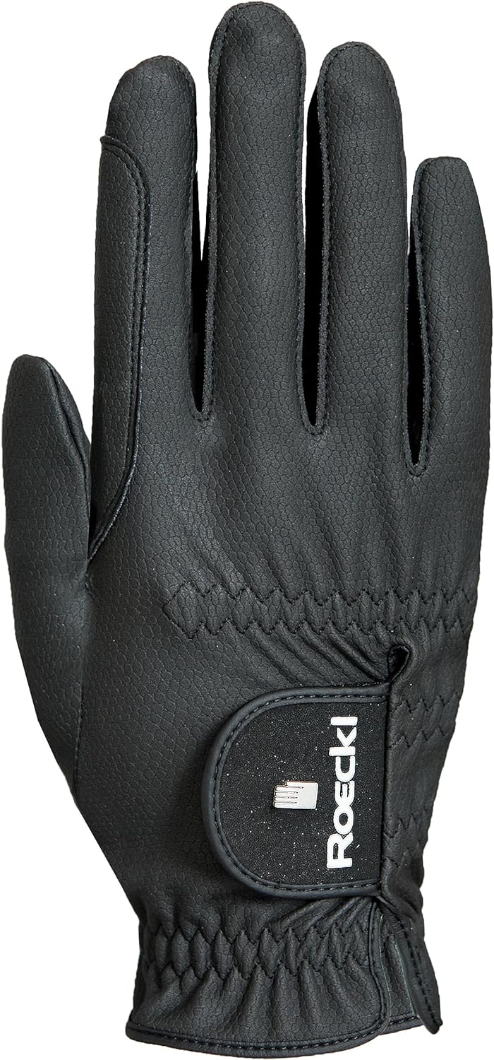 Roeckl Sports Reithandschuh ROECK-Grip PRO, Unisex Sommer Handschuh, 3 Farben, Grösse 6-11 6 Schwarz