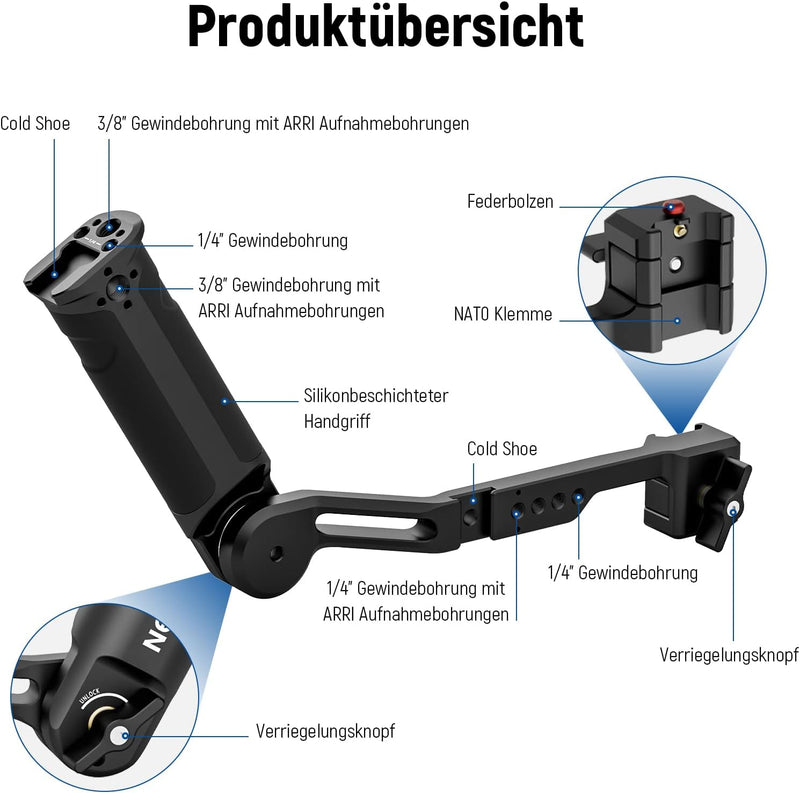 NEEWER Verstellbarer Sling Griff Kompatibel mit DJI Ronin RS3 Mini RS 3 Pro RS 2 RSC 2 Gimbal Stabil