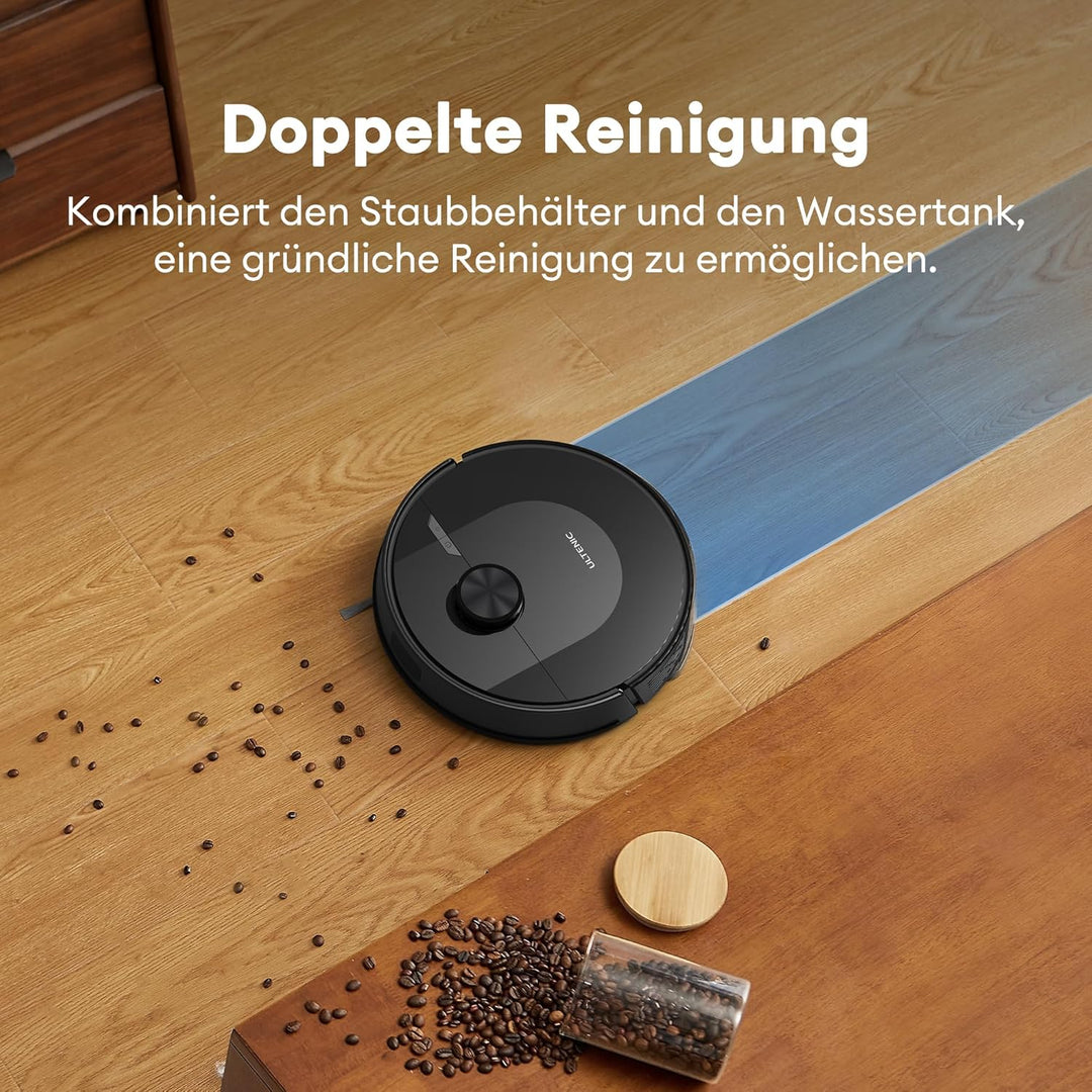 Ultenic Staubsauger Roboter 4000 Pa Saugkraft, Saugroboter mit Wischfunktion mit LiDAR Navigation T1