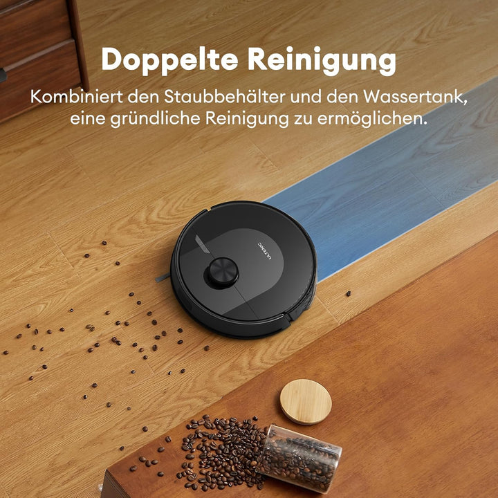 Ultenic Staubsauger Roboter 4000 Pa Saugkraft, Saugroboter mit Wischfunktion mit LiDAR Navigation T1