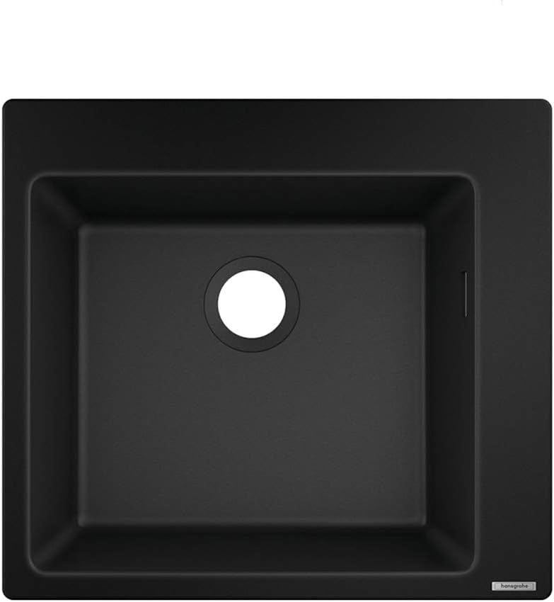 hansgrohe Küchen-/SilicaTec Granitspüle (Einbau Spülbecken 450mm für 600mm Unterschrank) graphitschw