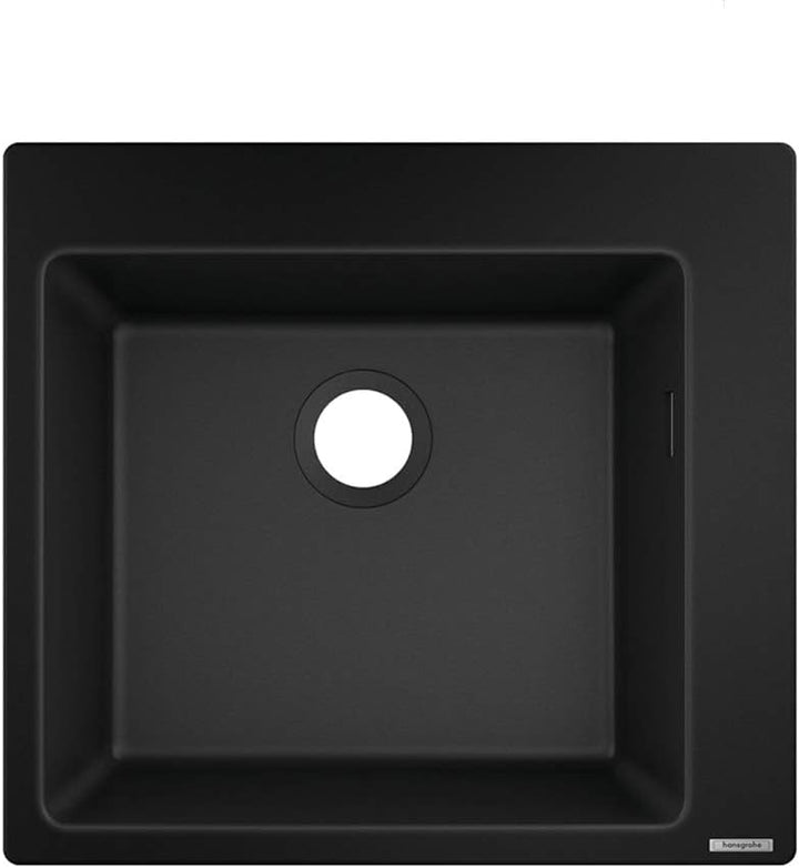 hansgrohe Küchen-/SilicaTec Granitspüle (Einbau Spülbecken 450mm für 600mm Unterschrank) graphitschw
