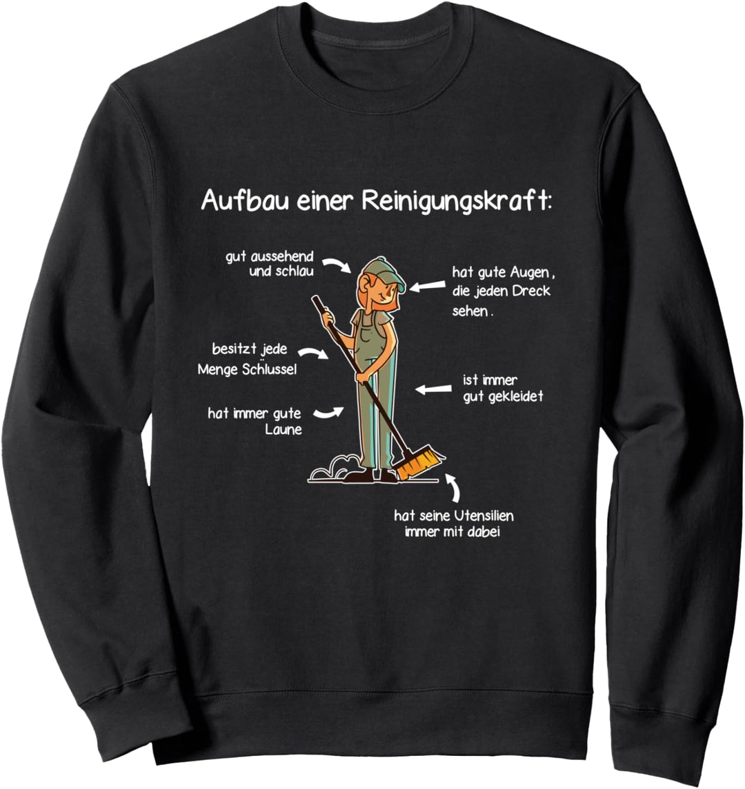 Reinigungskraft Spruch Lustig Putzen Putzfrau Putzfee Beruf Sweatshirt