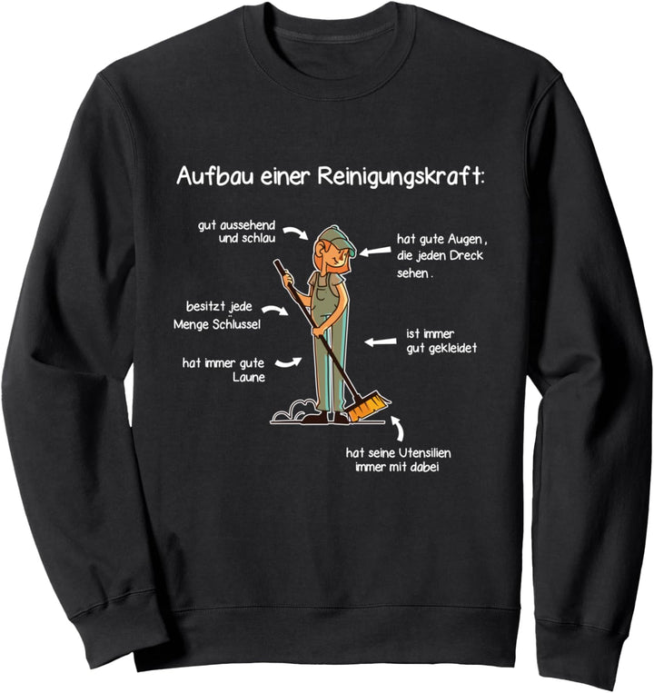 Reinigungskraft Spruch Lustig Putzen Putzfrau Putzfee Beruf Sweatshirt
