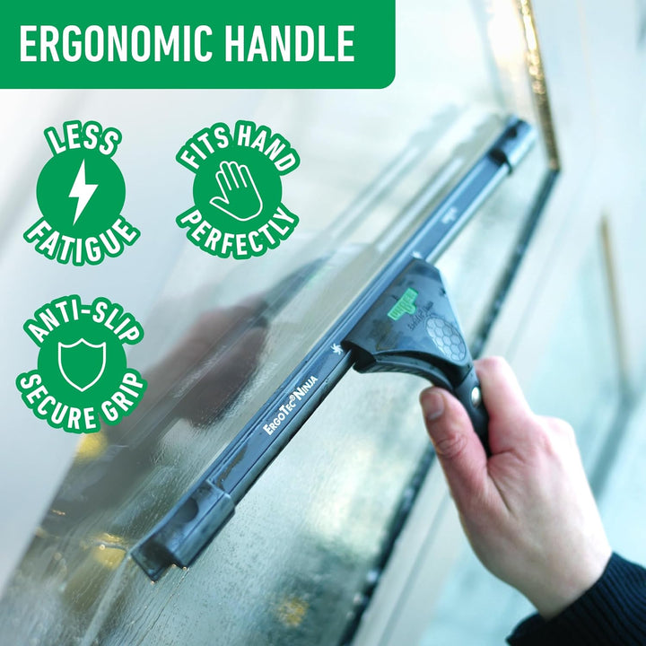 Unger ErgoTec Ninja Fensterwischer 40° (Breite 45 cm, ergonomischer Griff, mit Soft-Gummi, Zwei Gumm
