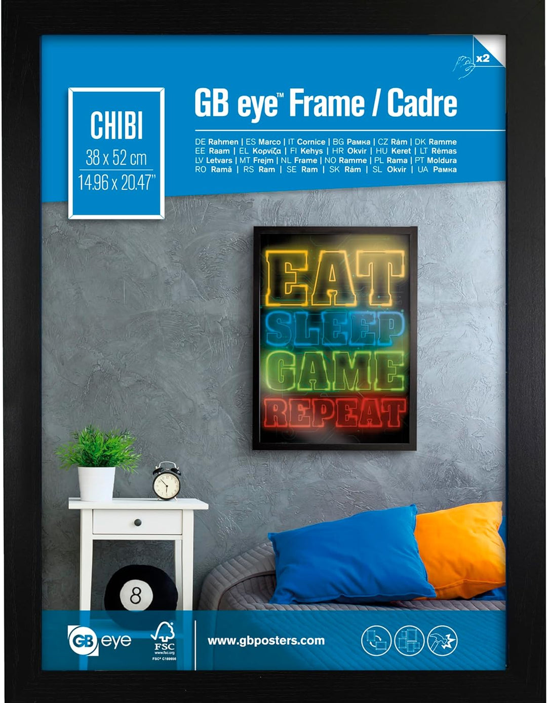 GB Eye – Gbeye Bilderrahmen, Chibi, 52 x 38 cm, Schwarz