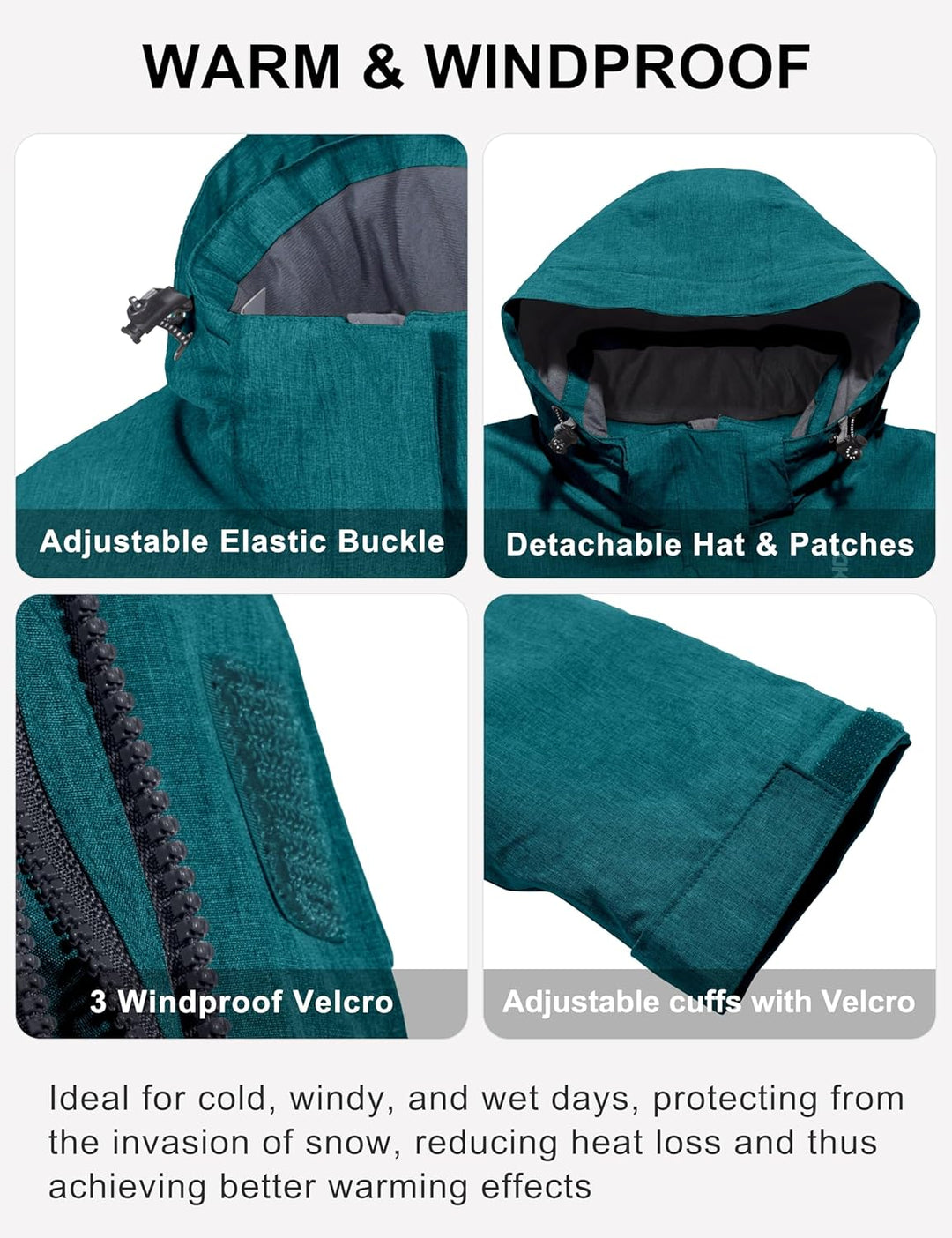 Little Donkey Andy Damen wasserdichte Regenjacke Leichte atmungsaktivem Regenjacke für Outdoor-Windb