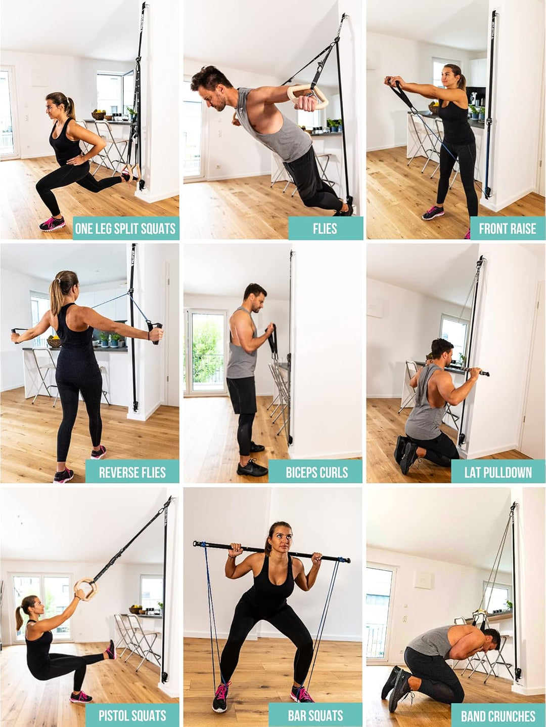 FREESIXD Schlingentrainer und Widerstandstrainer Set, Suspension Trainer für zu Hause und auf Reisen