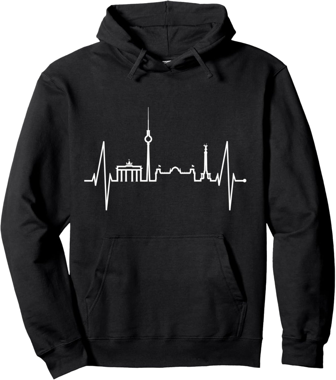 Berlin Skyline Herzschlag Fan Souvenir Liebe I Love Berlin Pullover Hoodie