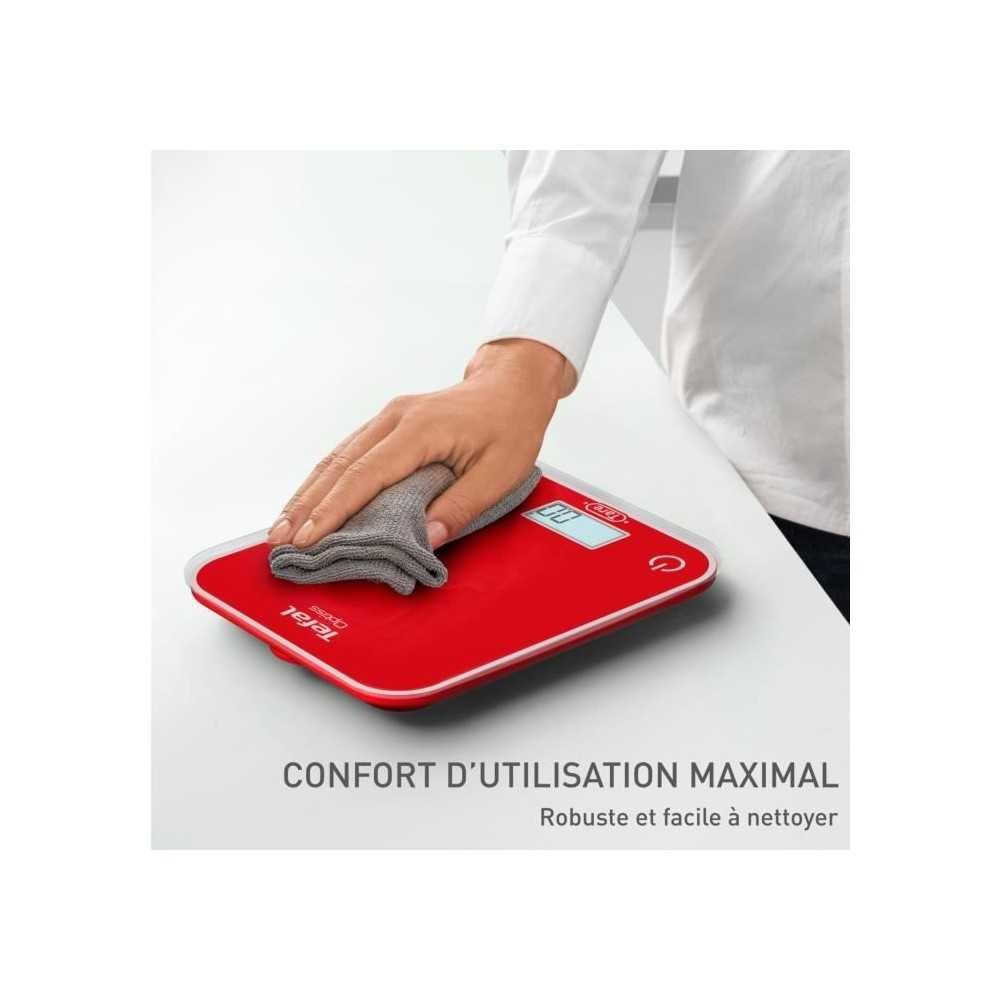 Tefal, Optisss BC50U3V0 Elektronische Küchenwaage, leicht ablesbares Display, kratzfest, Kapazität 5