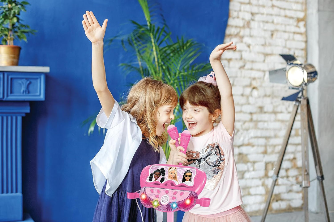 Lexibook Barbie, Leuchtlautsprecher auf Ständer für Kinder, Musikspiel, höhenverstellbar, Lichteffek