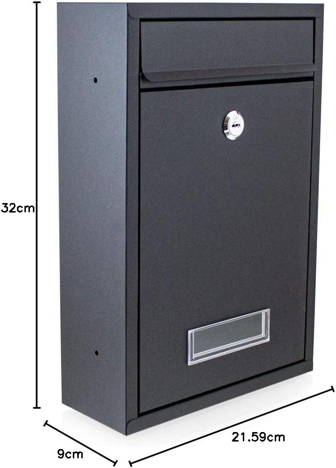 BITUXX® Kompakter Mini Briefkasten Wandbriefkasten Letterbox erweiterbar zur Briefkastenanlage (Schw