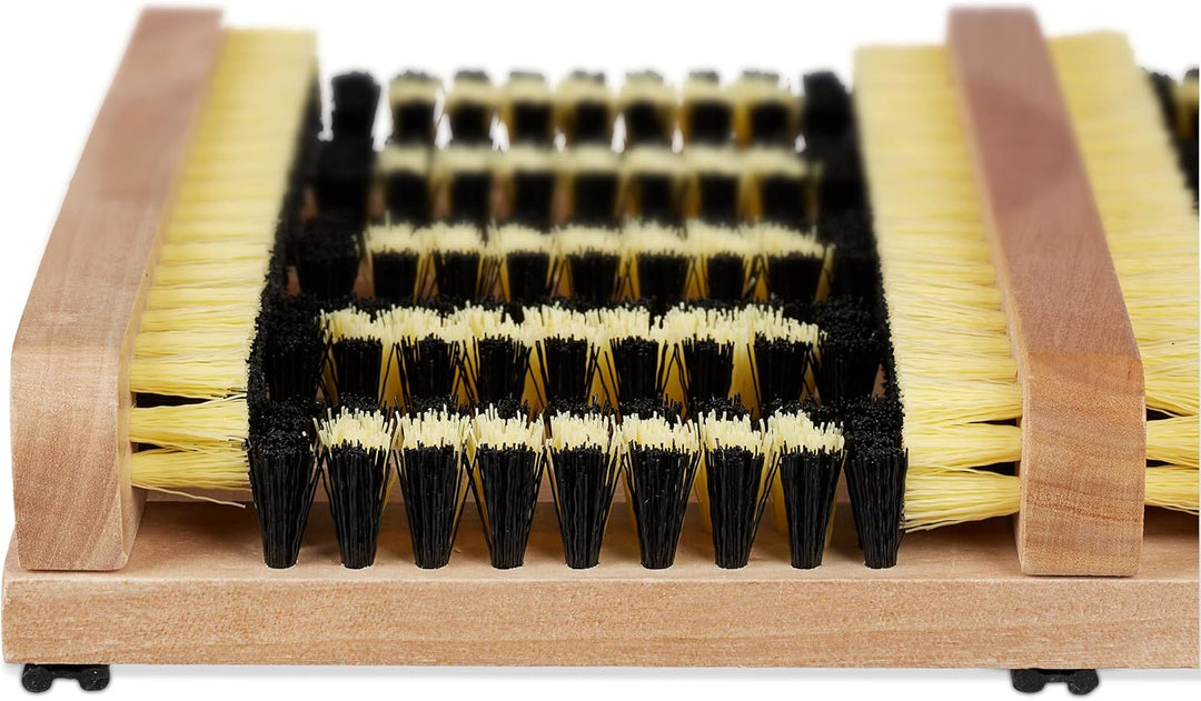 Relaxdays 4 x Outdoor Schuhabstreifer, Rutschfester Boden, kräftige, dichte Borsten, Fussabtreter Au