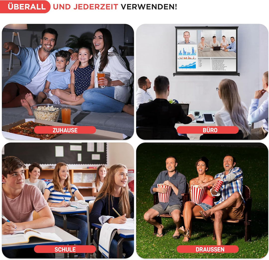 Pyle Tragbare Projektor-Leinwand – mobiler Projektionsleinwandständer, leicht, tragbar und langlebig