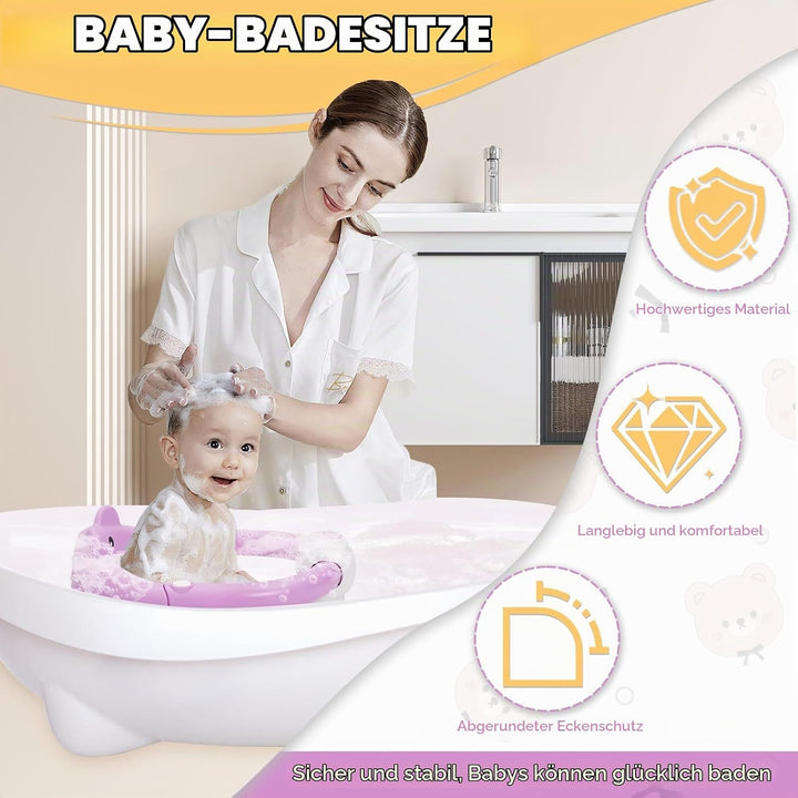 Badewannensitz Baby ab 6-24 monate Badesitz Baby mit 4 Starken Saugnäpfen Ergonomisch Rückenlehne un