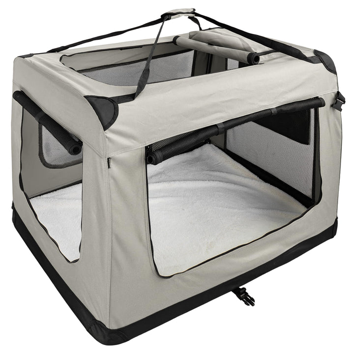 Faltbare Hundebox XXXL - 101 x 68 x 70 cm, beige Transporttasche Transportbox, Cream Auto Katze Hund