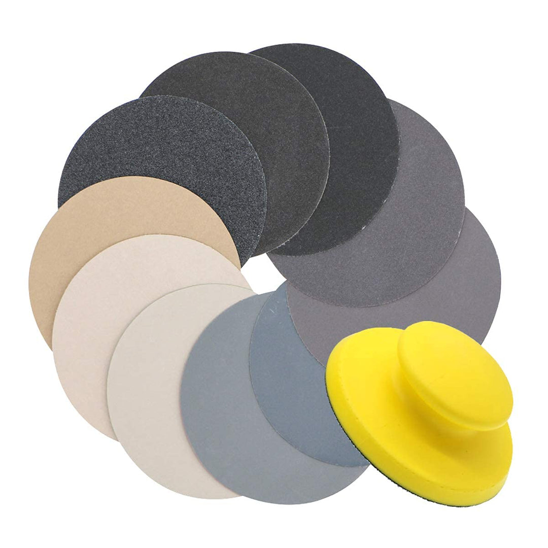 VIBRATITE 40 Stück 125mm Nass Trocken Schleifpapier Feine Körnung 80 bis 7000 Korn Sortiment mit Sch