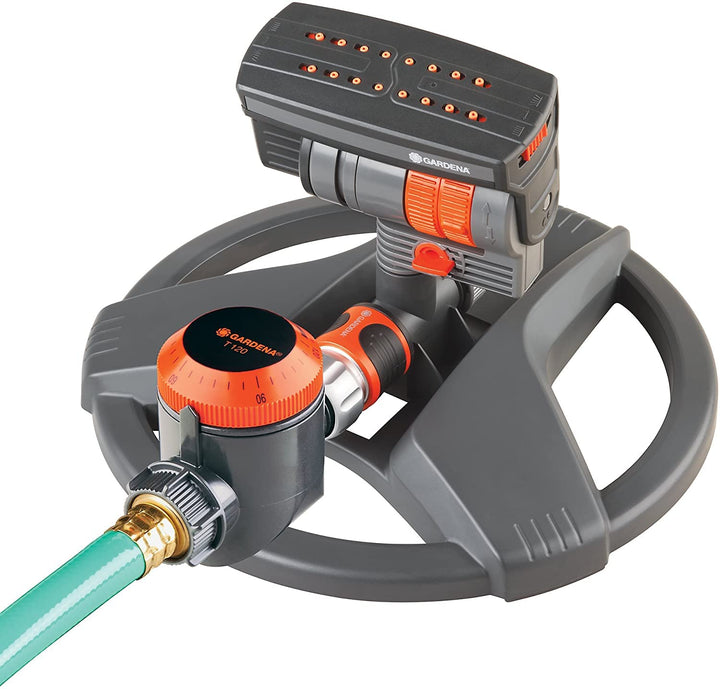 Gardena 6984BZMX ZoomMaxx Sprinkler, auf Schlitten mit Timer 2400 m². FT Mit Schlitten und Timer, 24